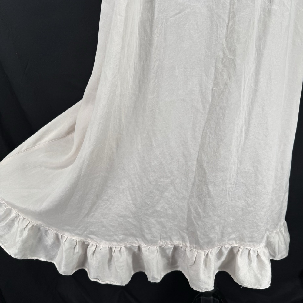 Vtg Silk Midi Dress L Cottage Prairie Romantic Regency Coquette Angel Edwardian - Picture 5 of 11